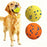 2pcs Indestructible Dog Toy Ball, Durable Bite-Resistant Interactive Chew Toy for Aggressive Chewers, Training & Play Ball for Dogs (Yellow and Orange, 6.5cm)