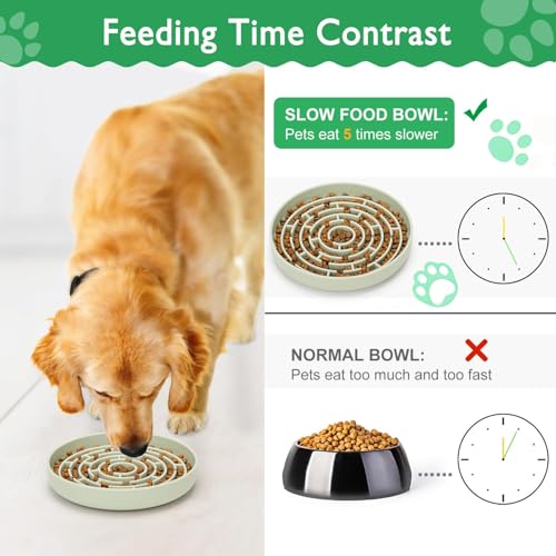 Slow Feeder Dog Bowls Silicone, Maze Food Suction Bowl Feeders, Anti-Choking, Non-Slip Design, Puzzle Bowls to Slow Down Eating for Large Medium Small Breed Size Dogs