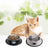 Stainless Steel Cat/Dog Bowls with Rubber Base Non-Slip Kitten/Rabbit/Puppy Dish,Pets Feeder Bowl and Water Bowl