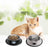 Stainless Steel Cat/Dog Bowls with Rubber Base Non-Slip Kitten/Rabbit/Puppy Dish,Pets Feeder Bowl and Water Bowl