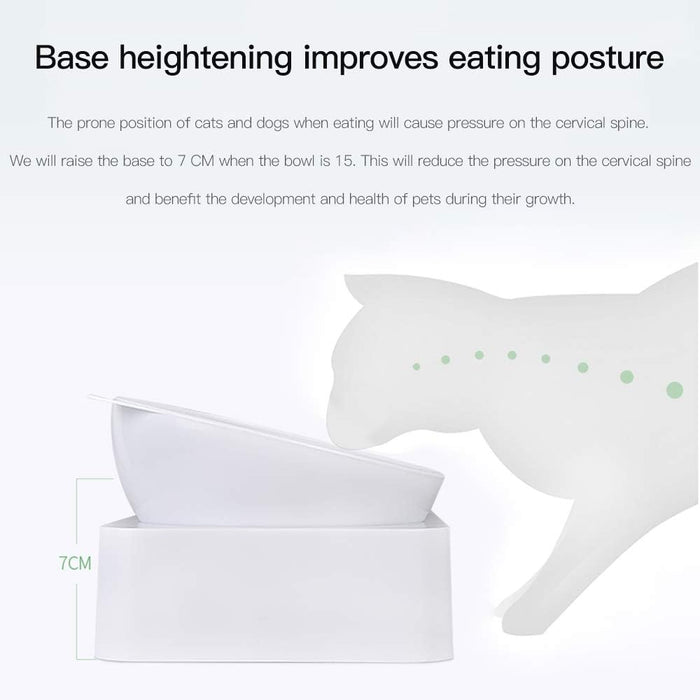 Cat Bowls, Cat Food Bowls, 15° Tilted Cat Bowl for Indoor Cats, Cat Food and Water Bowl Set, Raised Cat Bowl for Cats and Small Dogs