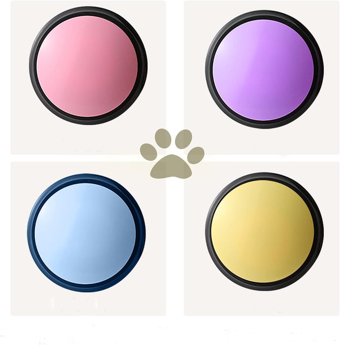 Voice Recording Button, Dog Buttons for Communication Pet Training Buzzer, 30 Second Record & Playback, Funny Gift for Study Office Home 4 Packs (Blue+Pink+Yellow+Purple)