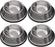 Stainless Steel Cat/Dog Bowls with Rubber Base Non-Slip Kitten/Rabbit/Puppy Dish,Pets Feeder Bowl and Water Bowl