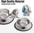 Stainless Steel Cat/Dog Bowls with Rubber Base Non-Slip Kitten/Rabbit/Puppy Dish,Pets Feeder Bowl and Water Bowl