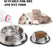 Stainless Steel Cat/Dog Bowls with Rubber Base Non-Slip Kitten/Rabbit/Puppy Dish,Pets Feeder Bowl and Water Bowl