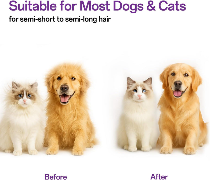 Cat Brush, Dog Brush, Self Cleaning Cat Dog Slicker Brush, Pet Grooming Comb Brush for Long and Short Haired Cats Dogs, Purple