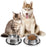 Stainless Steel Cat/Dog Bowls with Rubber Base Non-Slip Kitten/Rabbit/Puppy Dish,Pets Feeder Bowl and Water Bowl