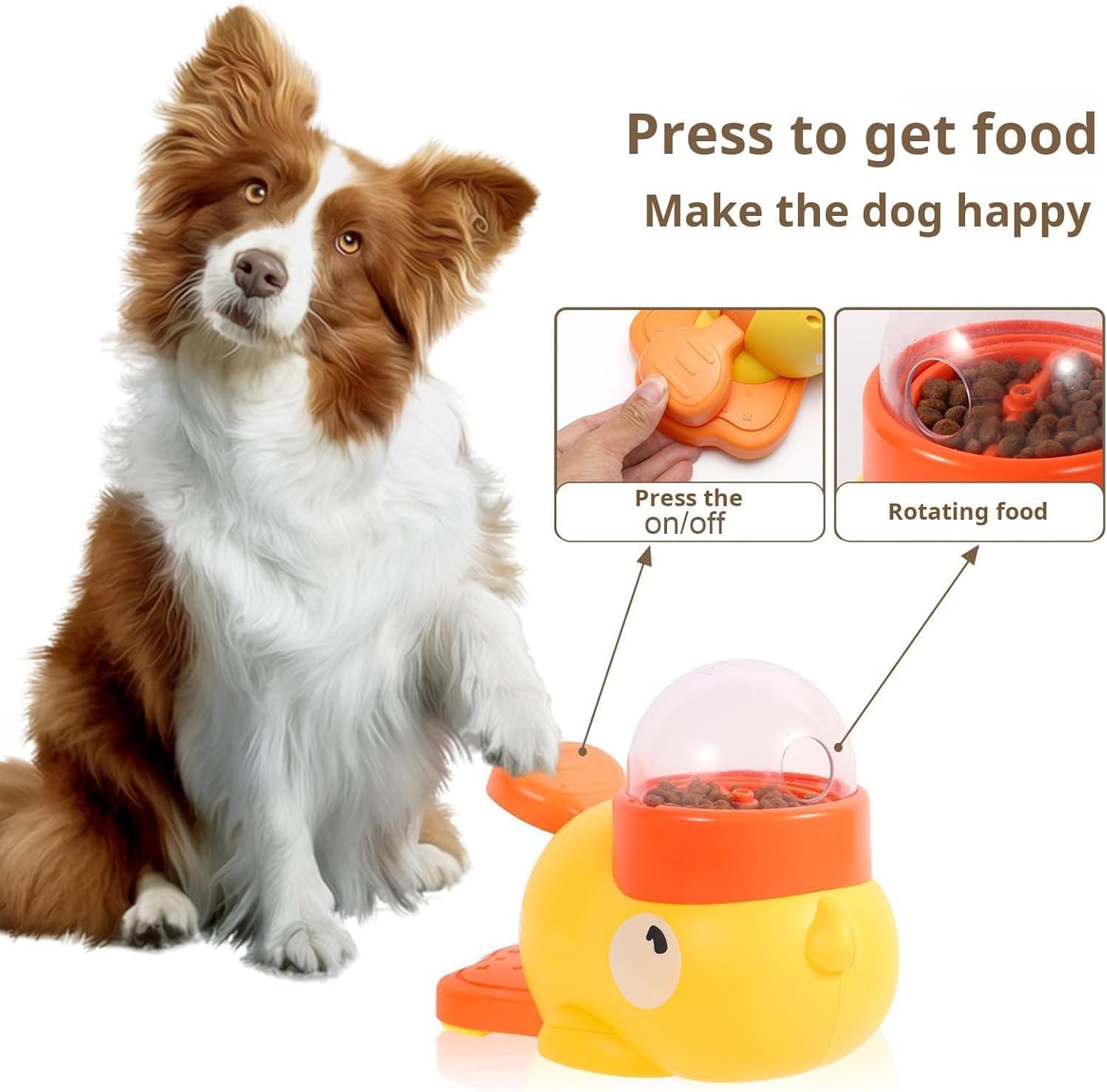 2-in-1 Interactive Dog Slow Feeder Puzzle Toy Durable Duck Shaped Design for Small Medium Dogs Promotes IQ Training Reduces Bloating Anti Gulping Fun Mealtime Feeding Solution