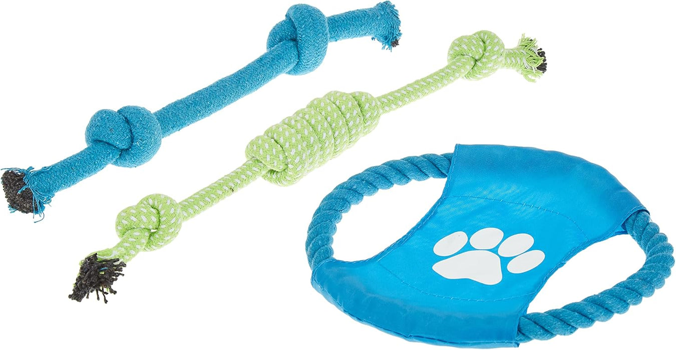 10 Pcs Pet Puppy Toys Gift Set Ball Rope and Chew Squeaky for Dog Cat