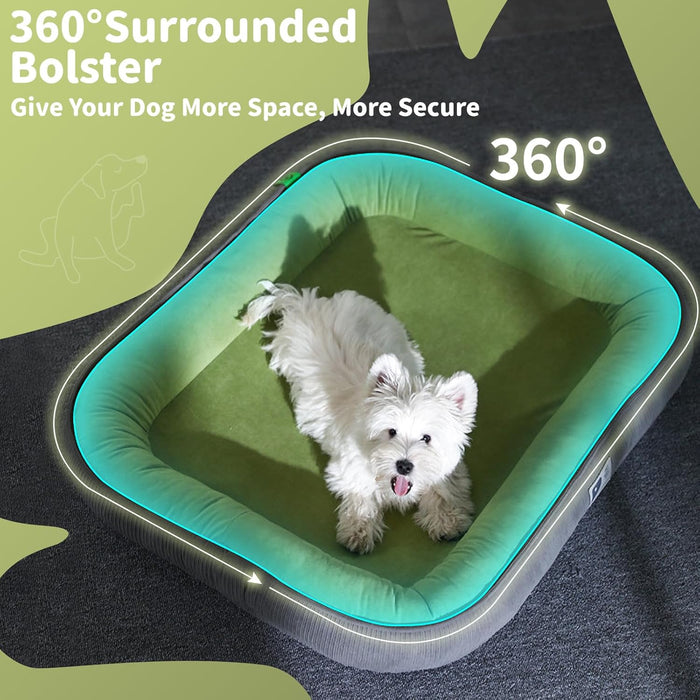 INFOSUN Dog Bed, Soft Pet Bed, Non Slip and Breathable Pet Nest, Washable Calming Pet Bed, Dog Sofa Bed for Small Medium Dogs Cats Pet(60 * 48cm, Green)