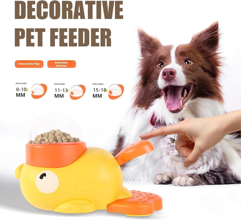 2-in-1 Interactive Dog Slow Feeder Puzzle Toy Durable Duck Shaped Design for Small Medium Dogs Promotes IQ Training Reduces Bloating Anti Gulping Fun Mealtime Feeding Solution