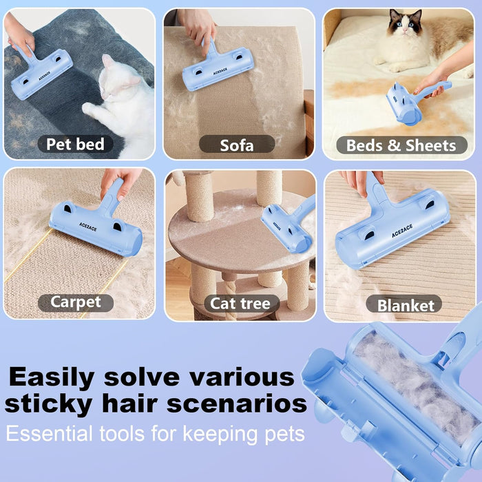 Pet Hair Remover Roller, Reusable Animal Hair Removal Brush for Dogs and Cats, Self Clean Pet Fur from Carpet, Furniture, Rugs, Laundry, Clothes and Bedding, Sofa
