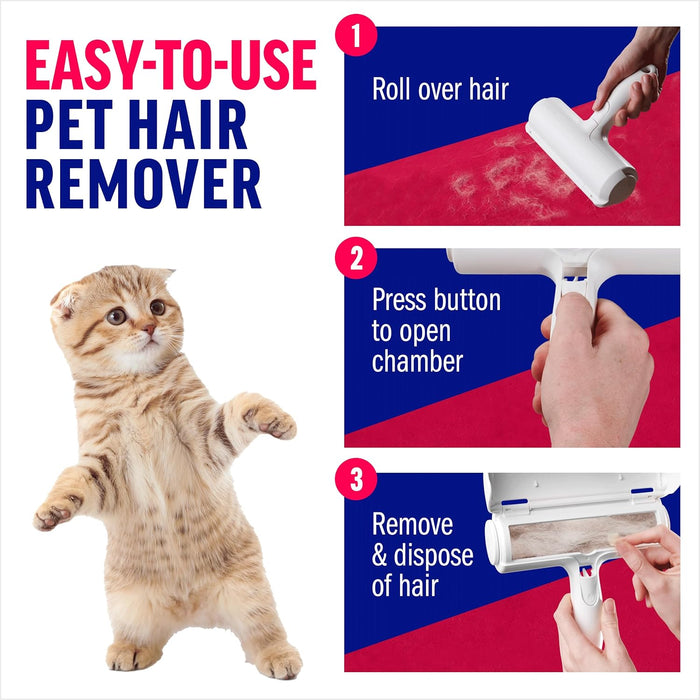 Pet Hair Remover - Reusable Cat and Dog Hair Remover for Furniture, Couch, Carpet, Car Seats or Bedding - Portable, Multi-Surface Lint Roller and Fur Removal Tool